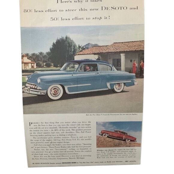 Vintage 1953 De Soto Fire Dome F-8 Powermaster Six Ad Advertisement - Picture 4 of 4